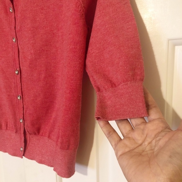 Marc Jacobs red lace cardigan rhinestone buttons 6 - Picture 7 of 13